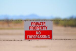 A no trespassing order in Arizona that prohibits entry without the owner’s permission.