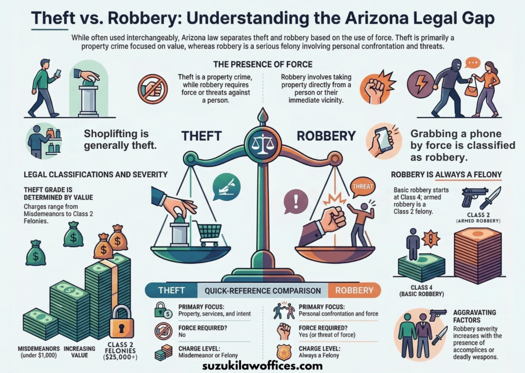 Arizona Theft and Robbery Charges