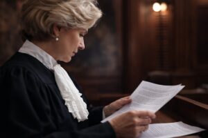 A judge reviewing case documents related to federal charges in Phoenix
